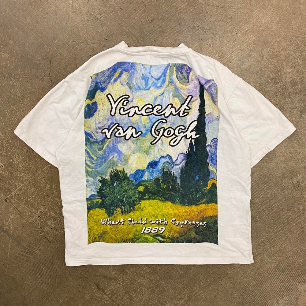 Rebel Vengeance Vincent Van Gogh Art Collab T-Shirt Starry Night Size Large